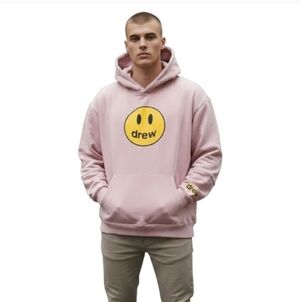 Drew House Deconstructed Mascot Happy Face Hoodie Dusty Rose Size M Like New